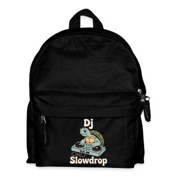 DJ Slowdrop Turtle at the DJ booth - Kids' Backpack - black - Front