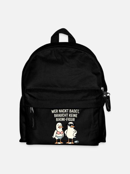 Nude Bathing Bikini Figure Saying - Kids' Backpack - black