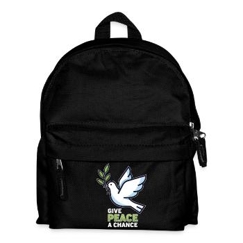 Friedenstaube Give Peace a Chance  - Antikrieg  - Kinder Rucksack - Schwarz - Vorne