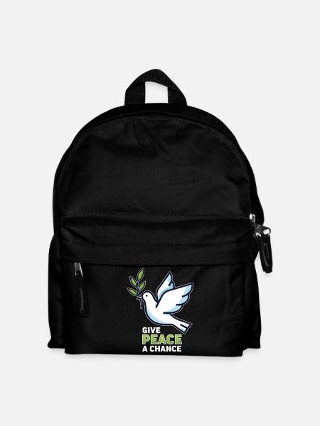 Friedenstaube Give Peace a Chance  - Antikrieg  - Kinder Rucksack - Schwarz