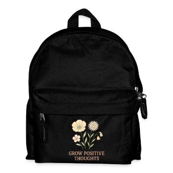 Thinking Positive Flower Motif - Kids' Backpack - black - Front
