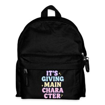 Main-Character-Vibes - Kinder Rucksack - Schwarz - Vorne