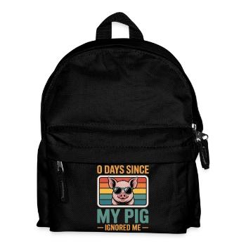 0 Days Since My Pig Ignored Me Pig Farmer Lover - Kinder Rucksack - Schwarz - Vorne