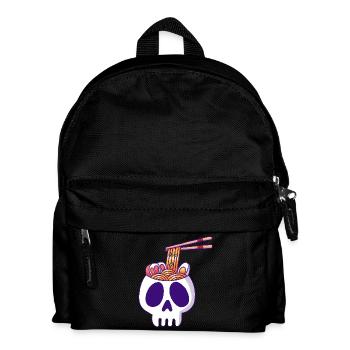 Totenkopf- und Ramen-Nudeln - Kinder Rucksack - Schwarz - Vorne