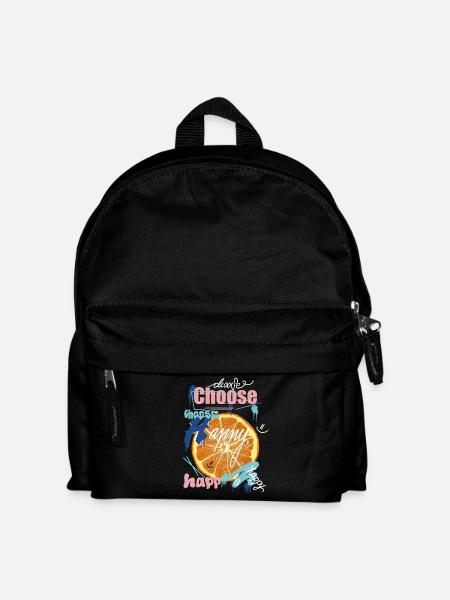 Orange Joy Collage - Kids' Backpack - black