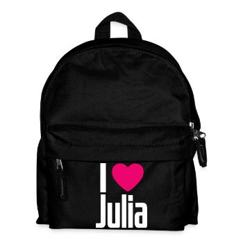 I Love Julia Pinkes Herz Ich liebe Julia - Kinder Rucksack - Schwarz - Vorne