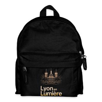 Lyon en lumière: Stylized cathedral - Kids' Backpack - black - Front