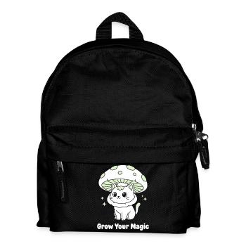 Magic Mushroom Cat - Kids' Backpack - black - Front