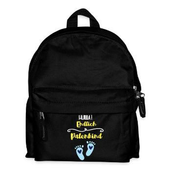 Endlich Patenkind Taufe Patenschaft Patensohn - Kinder Rucksack - Schwarz - Vorne