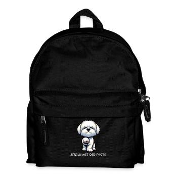 Talk to the paw Maltese Maltese owner - Kids' Backpack - black - Front