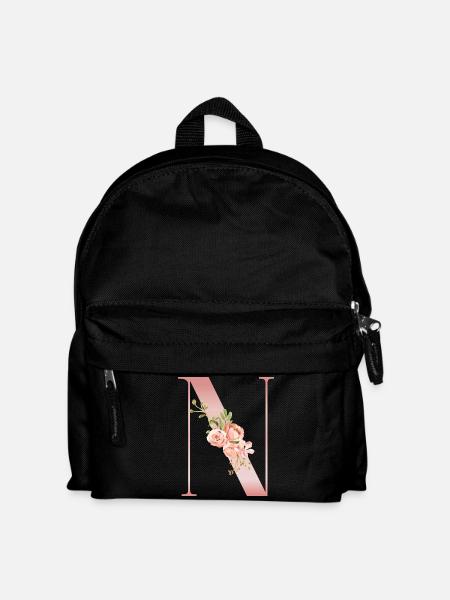 Drop Cap N Floral Soft Pink - Kids' Backpack - black