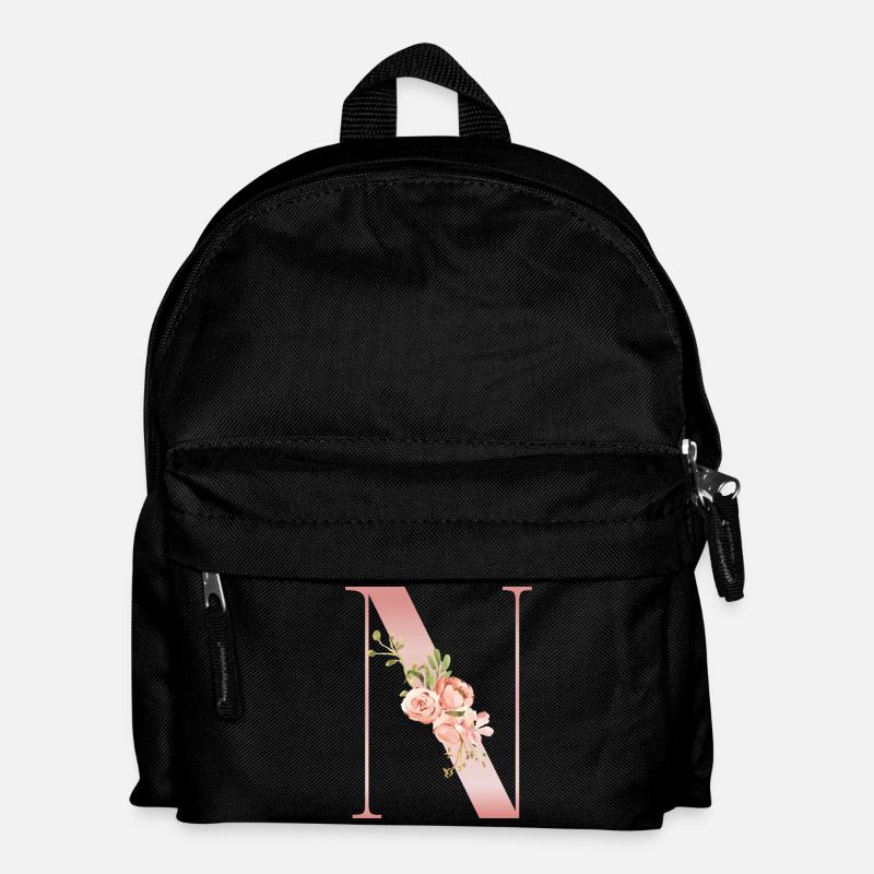 Drop Cap N Floral Soft Pink - Kids' Backpack - black