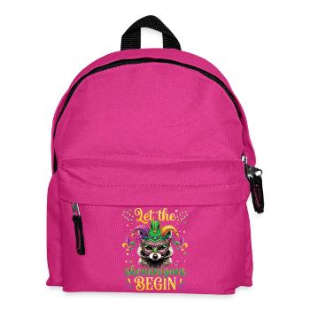 Spielereien Lustiger Waschbär Mardi Gras - Kinder Rucksack - Fuchsia - Vorne