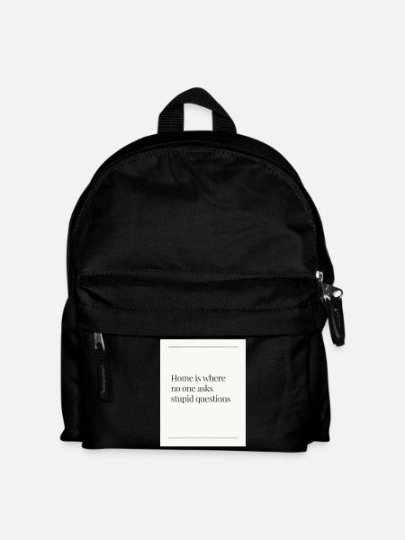 Zuhause Keine Fragen - Kinder Rucksack - Schwarz