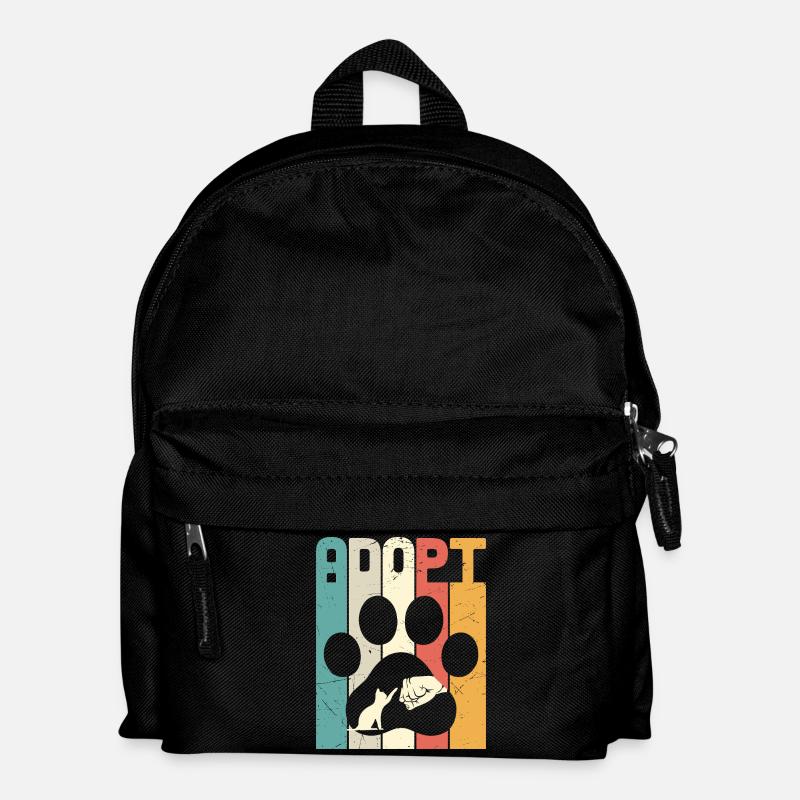 Adopt Cat - Kids' Backpack - black
