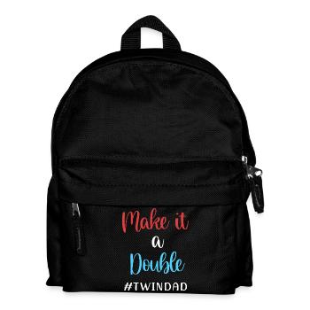 Zwilling Papa Zwillinge Vater - Kinder Rucksack - Schwarz - Vorne