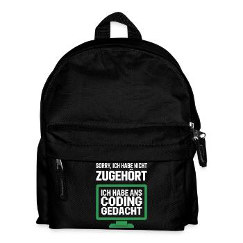 Coding Thought Screen Saying - Kids' Backpack - black - Front