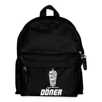 Döner Spieß Icon Schwarz-Weiß - Kinder Rucksack - Schwarz - Vorne