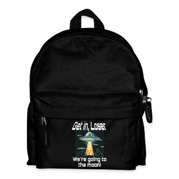 Bitcoin Get In Loser To The Moon UFO Alien Meme - Kids' Backpack - black - Front