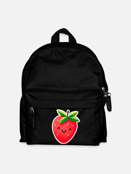 fraise mignonne souriante - Sac à dos Enfant - noir