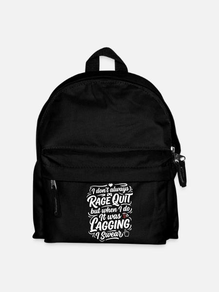 Rage Quit Gaming Humor Spruch - Kinder Rucksack - Schwarz