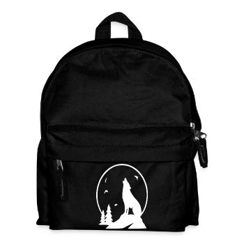 Wolfsnacht Mondsilhouette - Kinder Rucksack - Schwarz - Vorne