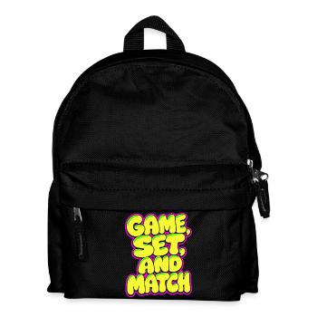 Game Set Match Tennis Shirt, Neon Style - Kinder Rucksack - Schwarz - Vorne