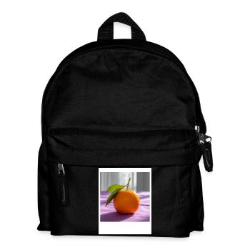 Sunny orange on purple linen - Kids' Backpack - black - Front