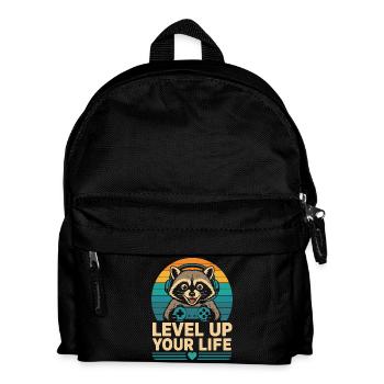 Level Up Your Life Raccoon Gamer - Kids' Backpack - black - Front