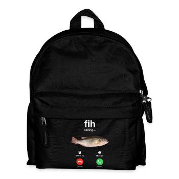 Fih Anruf Ablehnen Anruf Annehmen Lustiger Fisch - Kinder Rucksack - Schwarz - Vorne