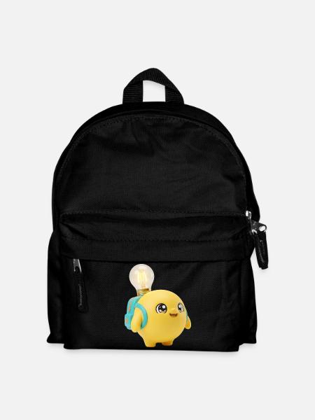 Cute Yellow School Mascot with Lightbulb Planet Ba - Kids' Backpack - black