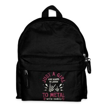 Metal Baby Girl With Daddy Rock Family - Kids' Backpack - black - Front
