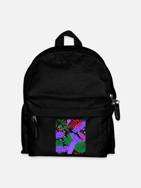Tropische Blattfarben Fusion - Kinder Rucksack - Schwarz