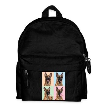 Hunde Belgian Malinois Hund - Kinder Rucksack - Schwarz - Vorne