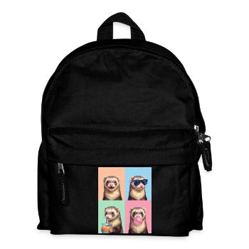 Ferret Frettchen - Kinder Rucksack - Schwarz - Vorne