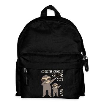 Dabbing Faultier Bääm! Coolster Großer Bruder 2026 - Kinder Rucksack - Schwarz - Vorne