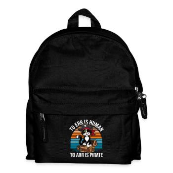 Cat Carnival Pirate Costume Halloween Retro Funny - Kids' Backpack - black - Front