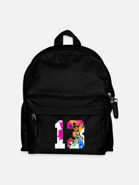 13. GEBURTSTAG BASKETBALL NUMMER 13 - Kinder Rucksack - Schwarz
