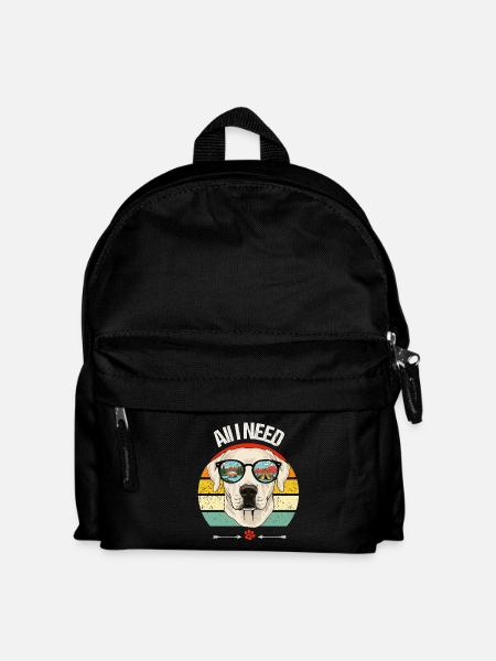Camping Camper Labrador Hund Campingplatz Caravan - Kinder Rucksack - Schwarz