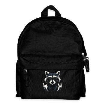 Rock Musik Waschbär Lustig Humor Geschenkidee - Kinder Rucksack - Schwarz - Vorne