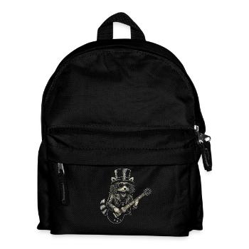 Rock Musik Waschbär Lustig Humor Geschenkidee - Kinder Rucksack - Schwarz - Vorne