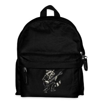 Rock Musik Waschbär Lustig Humor Geschenkidee - Kinder Rucksack - Schwarz - Vorne