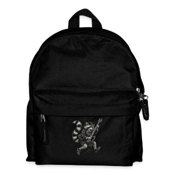Rock Musik Waschbär Lustig Humor Geschenkidee - Kinder Rucksack - Schwarz - Vorne