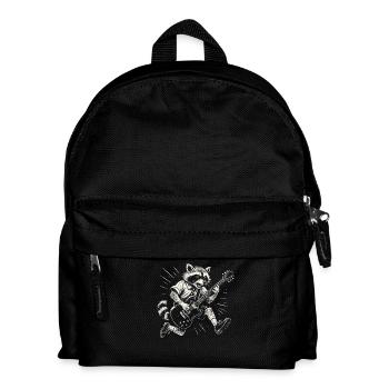 Rock Musik Waschbär Lustig Humor Geschenkidee - Kinder Rucksack - Schwarz - Vorne