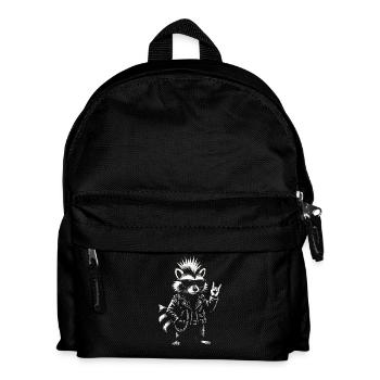 Rock Musik Waschbär Lustig Humor Geschenkidee - Kinder Rucksack - Schwarz - Vorne