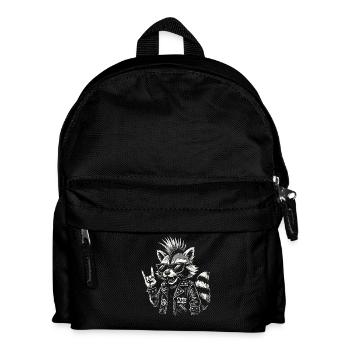 Rock Musik Waschbär Lustig Humor Geschenkidee - Kinder Rucksack - Schwarz - Vorne