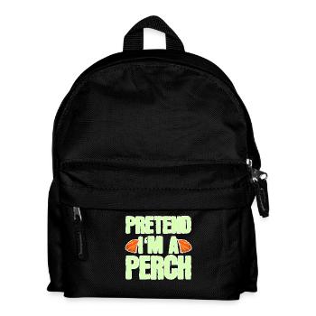 Pretend I’m a Perch – Lustiges Fisch Kostüm - Kinder Rucksack - Schwarz - Vorne