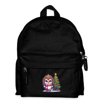 Igel-Weihnachten - Kinder Rucksack - Schwarz - Vorne