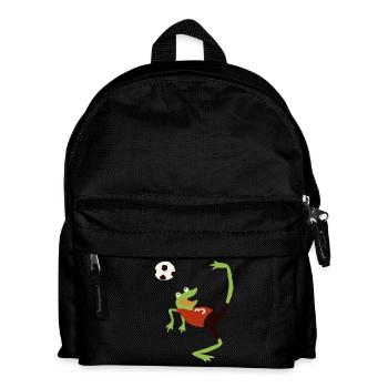 Fussballfrosch - Kinder Rucksack - Schwarz - Vorne