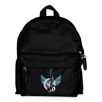 Gitarre guitar Flügel wings Graffiti Musik music - Kinder Rucksack - Schwarz - Vorne